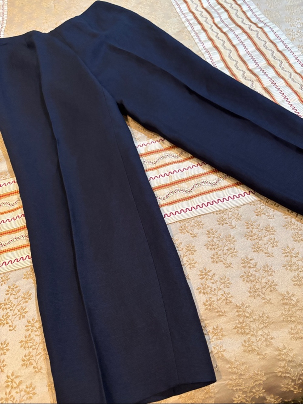 NWOT Sigrid Olsen Black Straight-Leg Dress Pants, Linen Blend, Classic Style, 10